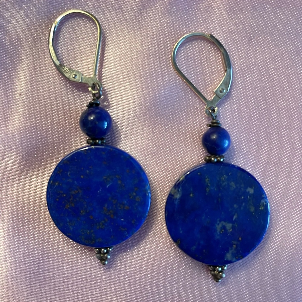 Blue lapis lazuli earrings